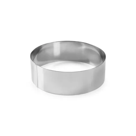 Aro redondo 8x6 cm Lacor 68608 de acero inoxidable pulido, ideal para repostería y decoraciones culinarias.