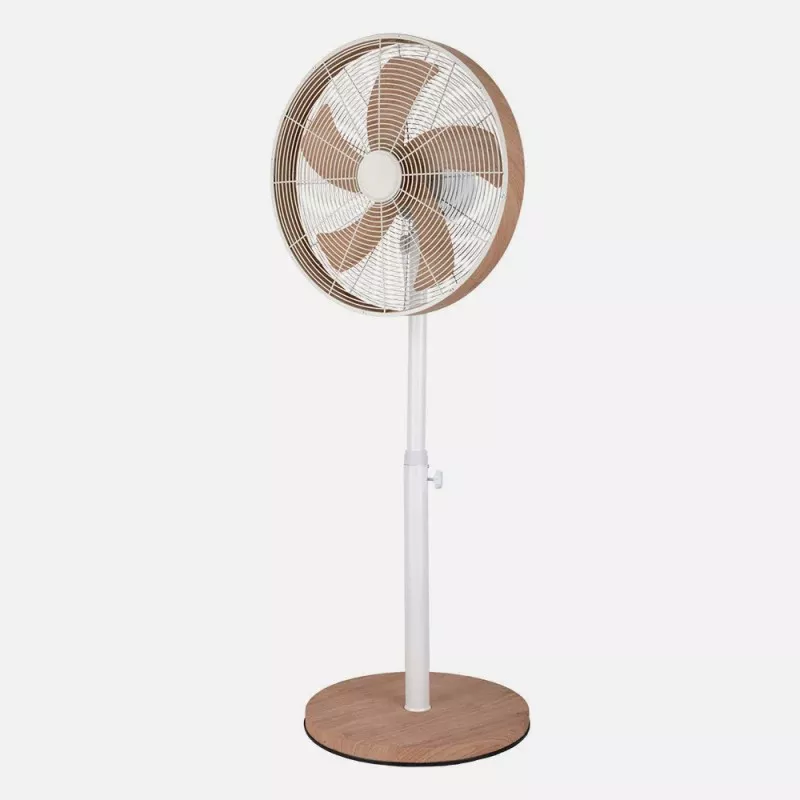 Ventilador de pie Fabrilamp Alcañiz 50W 3V blanco/haya