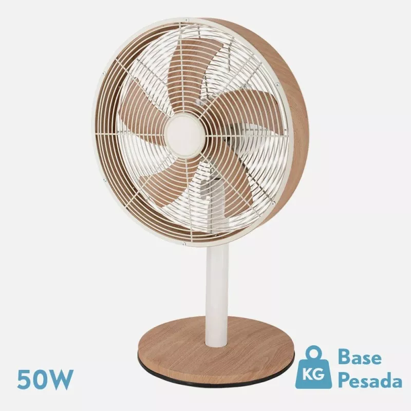 Ventilador sobremesa Fabrilamp Alcañiz 45W 3V blanco/haya