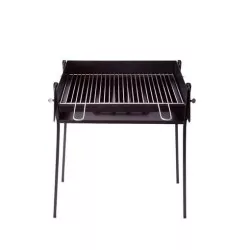 Barbacoa rectangular García Wurko 60x40 cm de acero con parrilla regulable y acabado en negro mate
