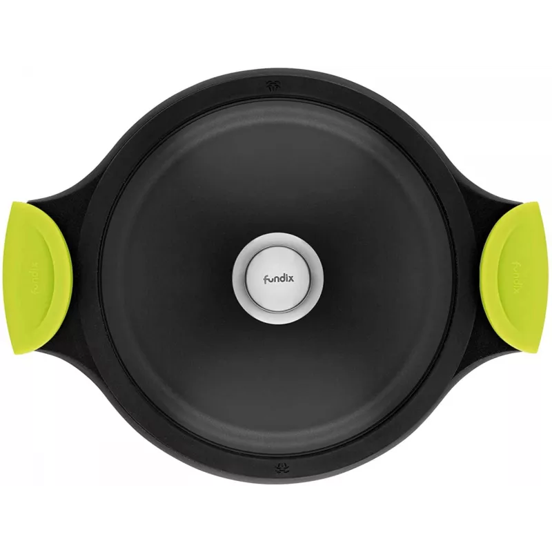 Cacerola baja Fundix 28 cm de aluminio fundido inducción con asas antideslizantes y acabado negro mate