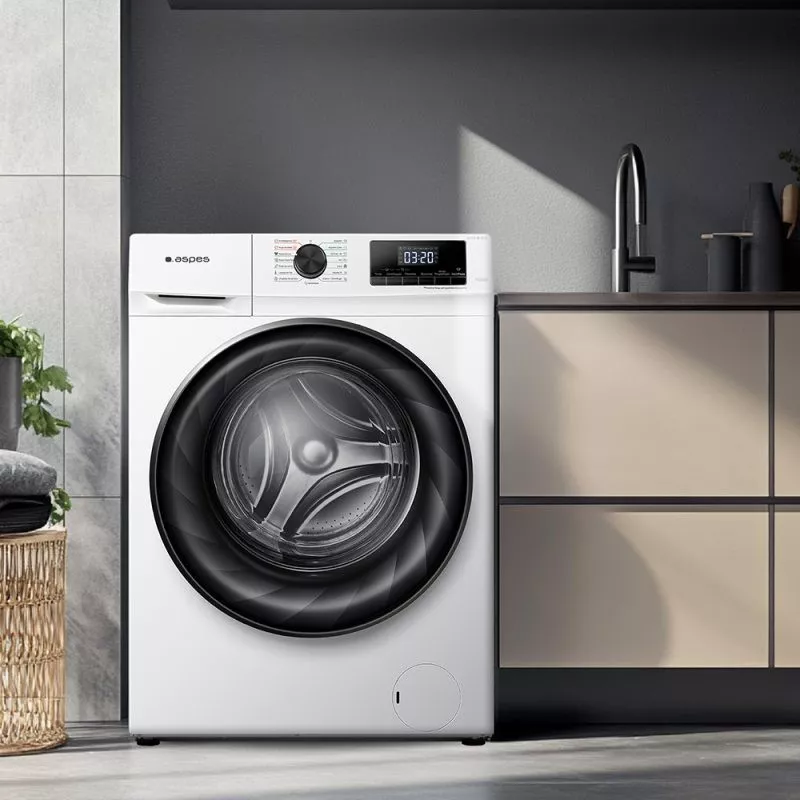 Lavadora-secadora Aspes ALS96400AIDVB 9/6 kg – carga frontal, diseño blanco, 1400 rpm, eficiente y moderna.