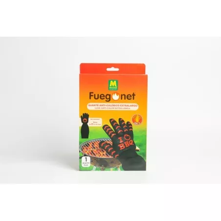 GUANTE BARBACOA MASSO 231631 negro anti-calor con diseño antideslizante y refuerzo en los dedos