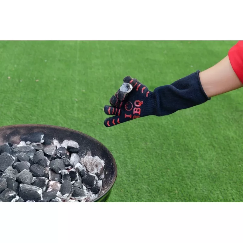 GUANTE BARBACOA MASSO 231631 negro con protección térmica y diseño antideslizante para un mejor agarre en la parrilla