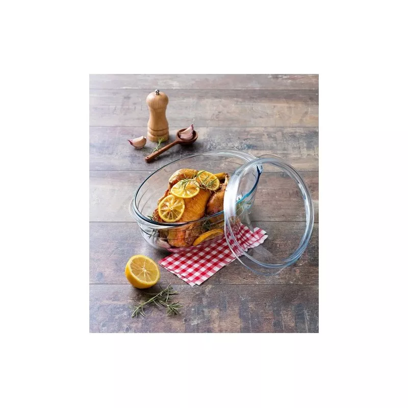 Cacerola oval Arcuisine 3 L + 1,1 L vidrio horno transparente con tapa y diseño funcional para cocinar variadas recetas