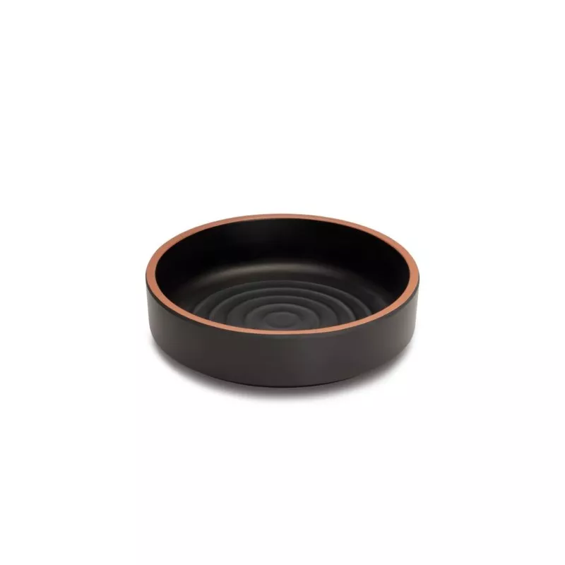 Cacerola terracota 10 cm horno tradicional color negro con acabado mate y diseño redondo, ideal para recetas al horno