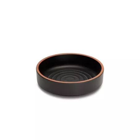 Cacerola terracota 10 cm horno tradicional color negro con acabado mate y diseño redondo, ideal para recetas al horno