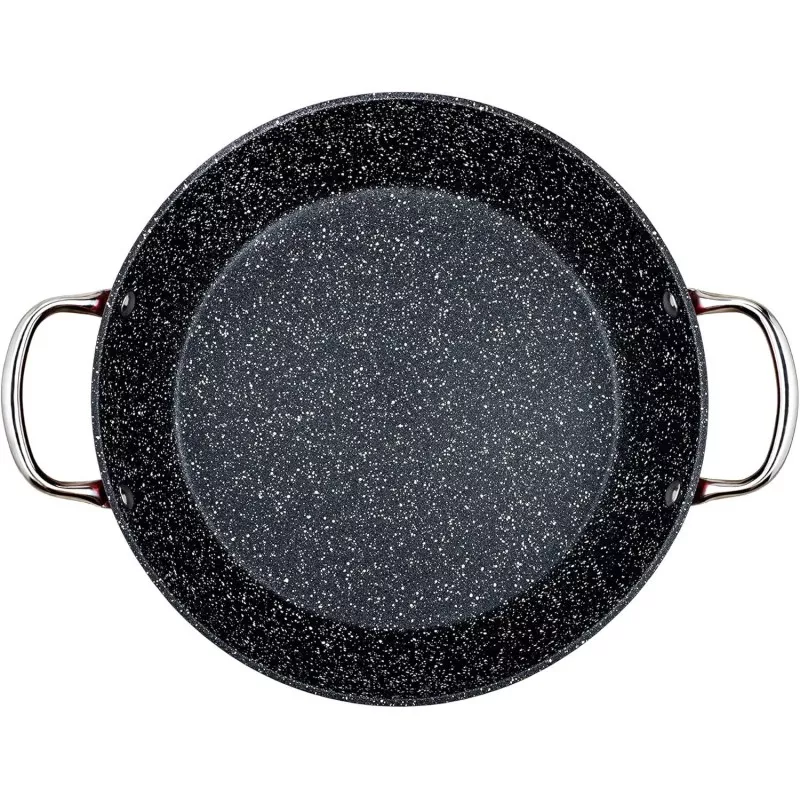 Cacerola Vier Red 32 cm aluminio forjado inducción negra con diseño antiadherente y asas ergonómicas.