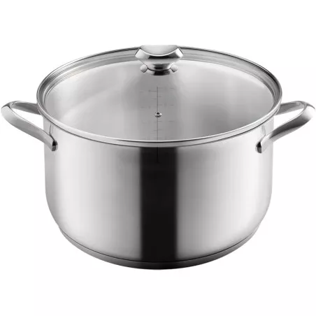 Cacerola alta Metaltex Icona 26 cm acero inoxidable, diseño elegante y acabado pulido, apta para todo tipo de cocinas.