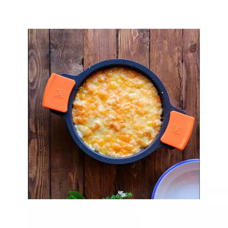 Cacerola baja Bra Efficient 36 cm de aluminio fundido inducción con asas naranjas y acabado antiadherente