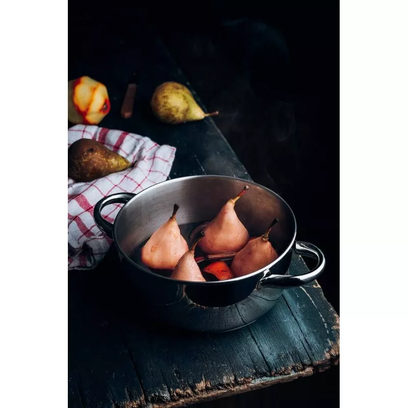 Cacerola Monix Optima 20 cm acero inoxidable inducción con acabado pulido y diseño elegante, ideal para cocinar.
