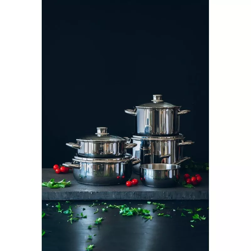 Cacerola Monix Optima 20 cm acero inoxidable inducción con acabado pulido y diseño moderno, ideal para todo tipo de cocinas
