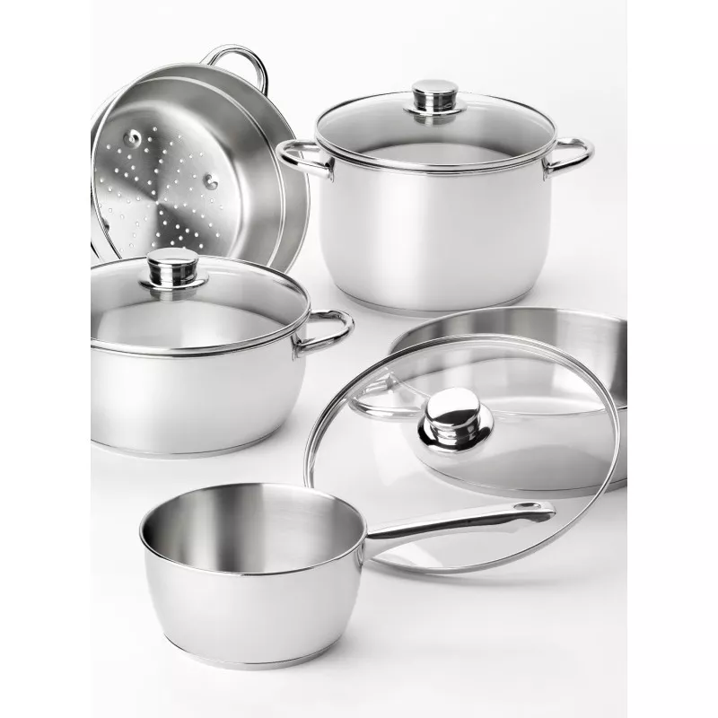 Cacerola Monix Optima 26 cm acero inoxidable inducción con diseño pulido y tapa de vidrio resistente