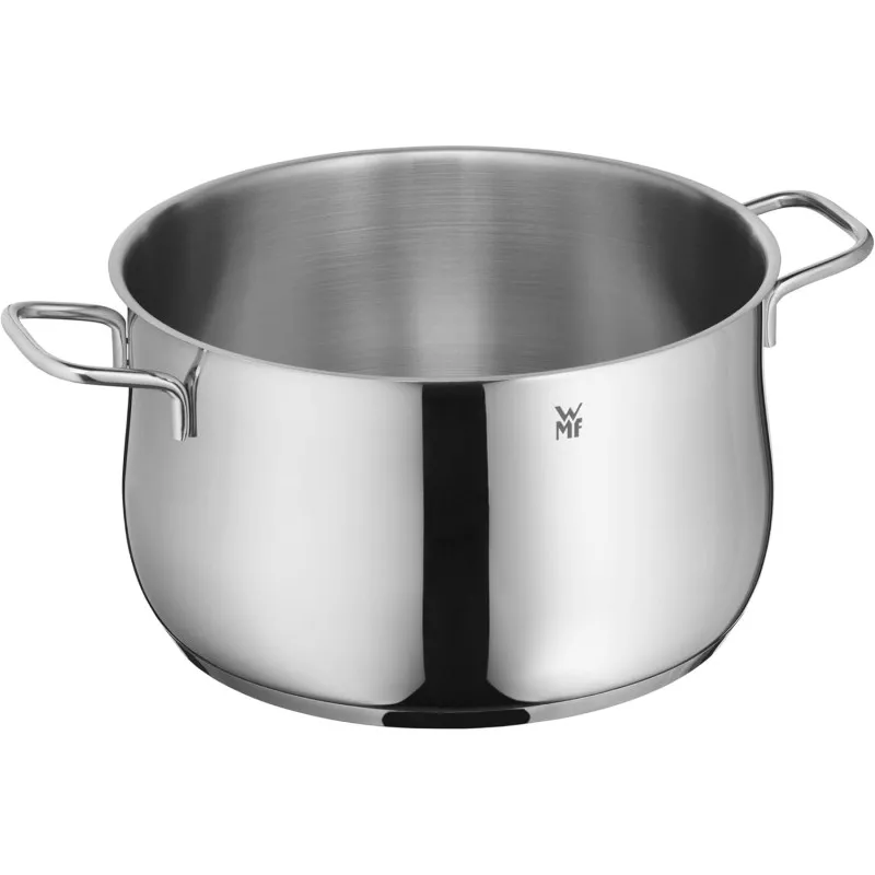 Cacerola baja WMF Diadem Plus 16 cm de acero inoxidable pulido con asas y diseño moderno para cocina.