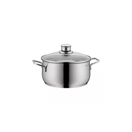 Cacerola baja WMF Diadem Plus 20 cm acero inoxidable con tapa de vidrio y asas ergonomicas ideal para inducción