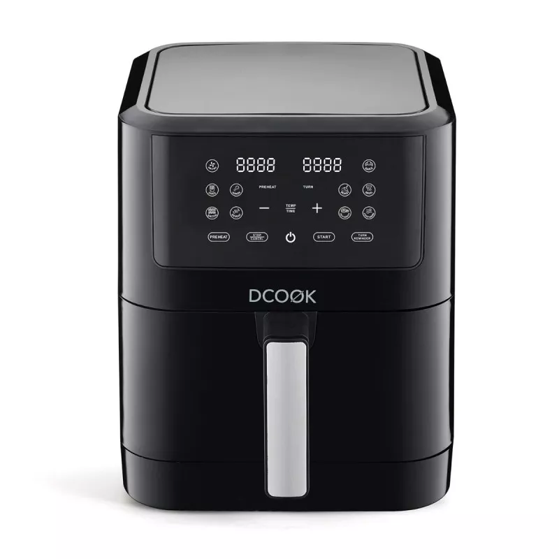 Freidora de aire DCook 5427050 8L 1700W digital negra con panel táctil y diseño compacto.