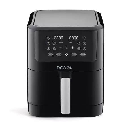 Freidora de aire DCook 5427050 8L 1700W digital negra con panel táctil y diseño compacto.