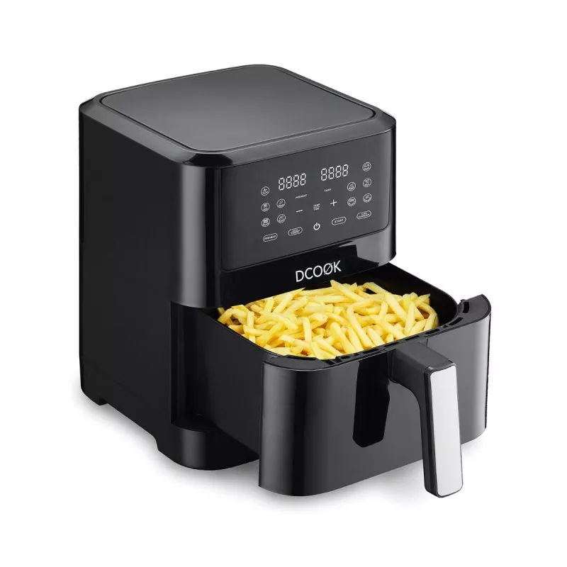 Freidora de aire DCook 5427050 8L 1700W digital negra con pantalla táctil y cesta extraíble para freír sin aceite