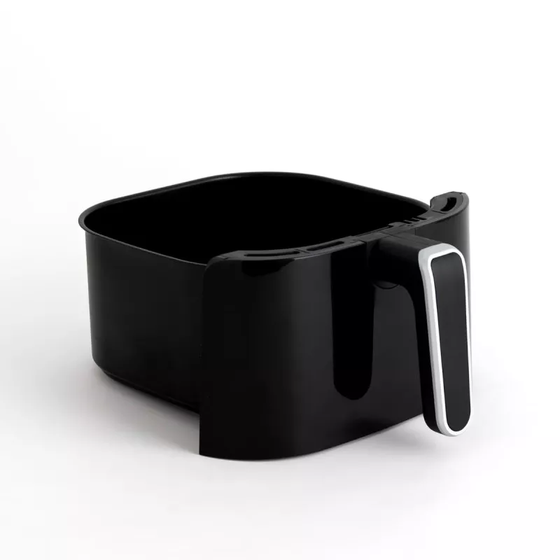Freidora de aire DCook Gallery 4,6L 1450W en color negro con diseño cuadrado y superficie antiadherente.