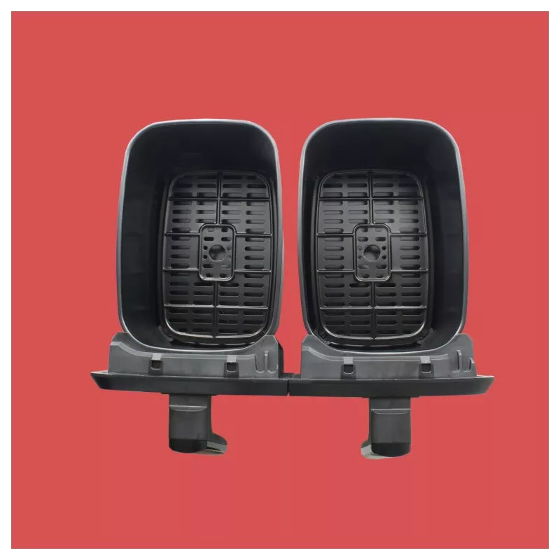 Freidora de aire dual TM TMPFR200 8L 2400W digital con cestas extraíbles negras para cocinar de manera saludable.