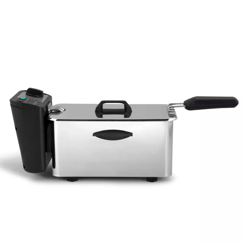 Freidora de aceite Orbegozo FDR25 2,5L 2000W inox con acabado en acero inoxidable y diseño compacto ideal para cocinas.