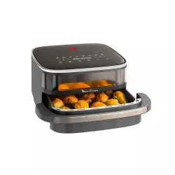 Freidora de aire Moulinex EasyFry XL 4L 2000W de diseño moderno en color negro con cesta de cocción extraíble.