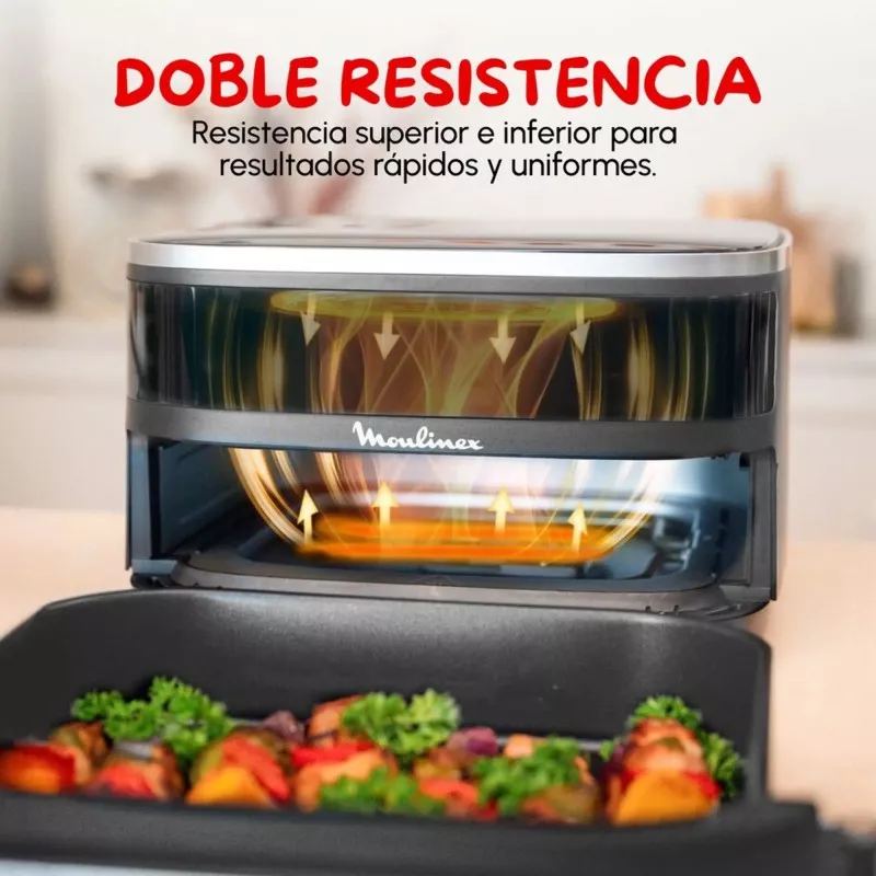 Freidora de aire Moulinex EasyFry XL 4L 2000W con doble resistencia y diseño elegante para cocciones rápidas y uniformes