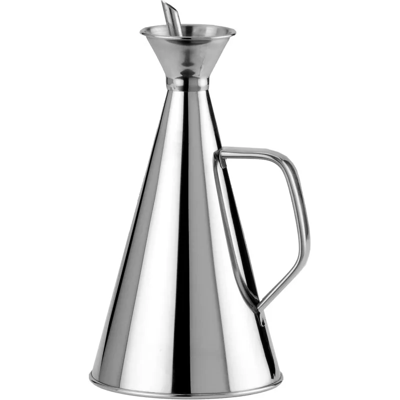 Alcuza profesional inox 1L Ilsa antigoteo con acabado brillante y diseño ergonómico para fácil manejo.