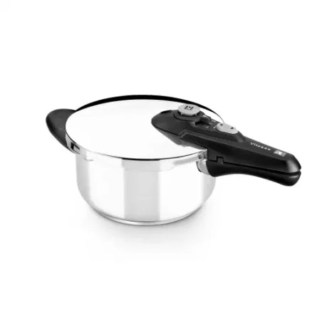 Olla a presión BRA Vitesse 7L de acero inoxidable, inducción, con tapa de cristal y mango ergonómico.
