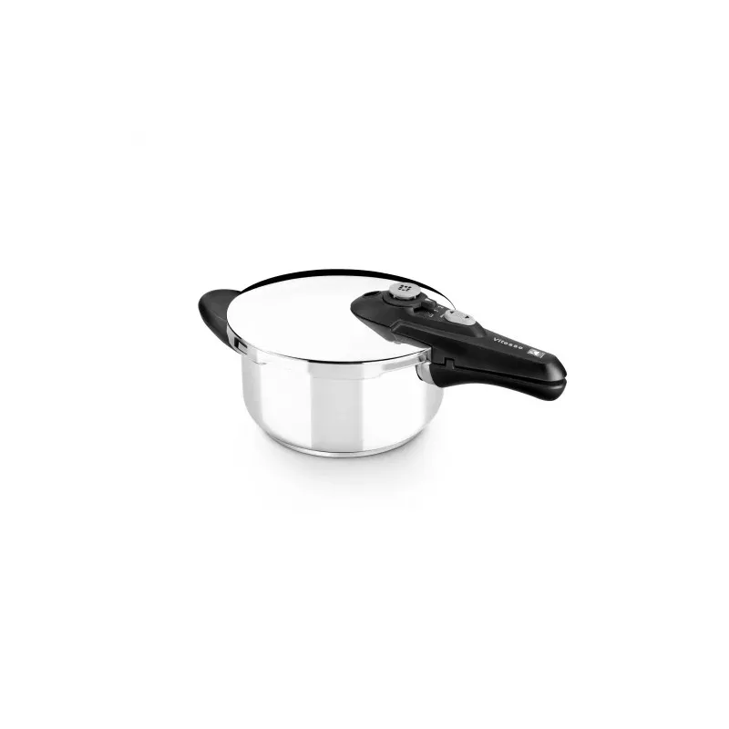 Olla a presión BRA Vitesse 6L de acero inoxidable con diseño elegante y tapa de cierre hermético