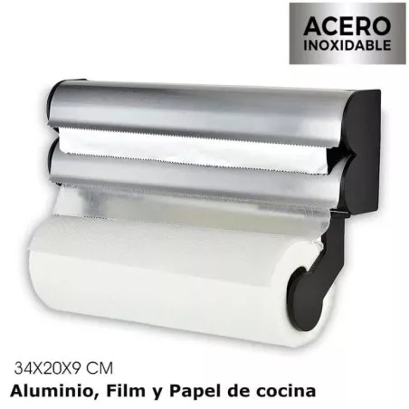 PORTARROLLO QUITTIN TRIPLE ALUMINIO