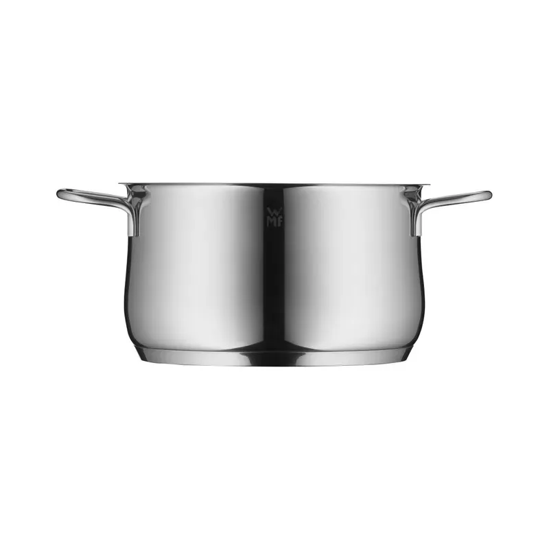 Olla baja WMF Diadem Plus 20 cm de acero inoxidable con acabado pulido y apta para inducción.