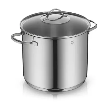 Olla alta WMF Provence Plus 24 cm de acero inoxidable, diseño moderno y tapa de cristal, apta para inducción.