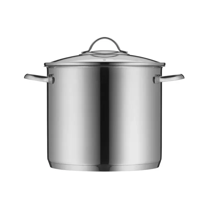 Olla alta WMF Provence Plus 24 cm de acero inoxidable con acabado brillante y tapa de vidrio, apta para inducción