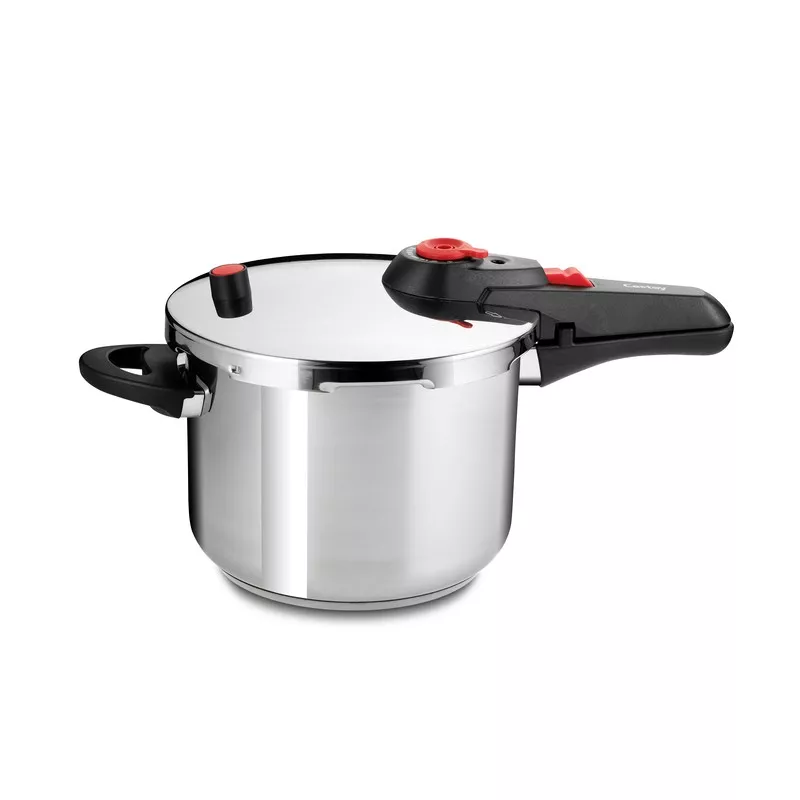 Olla a presión Castey Home EY100 6L de acero inoxidable con tapa hermética y diseño moderno