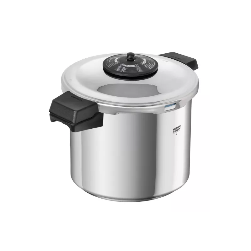 Olla a presión Kuhn Rikon Duromatic Neo Classic 7L de acero inoxidable con tapa de seguridad y diseño moderno