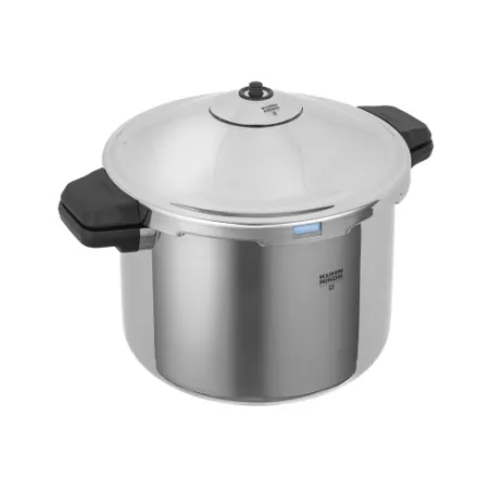 Olla a presión Kuhn Rikon Duromatic Hotel 12L inducción acero inoxidable con tapa hermética y asas ergonómicas