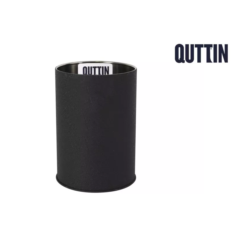 Bote de utensilios metálico Quttin Crocodile 998211 negro con diseño minimalista y acabado mate, ideal para cocina.