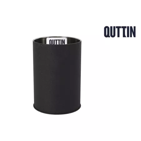 Bote de utensilios metálico Quttin Crocodile 998211 negro con diseño minimalista y acabado mate, ideal para cocina.