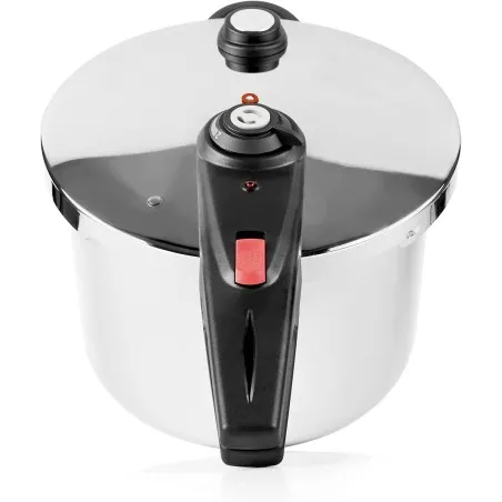 Olla a presión Lacor Master 8L de acero inoxidable para inducción con tapa de seguridad y mango ergonómico