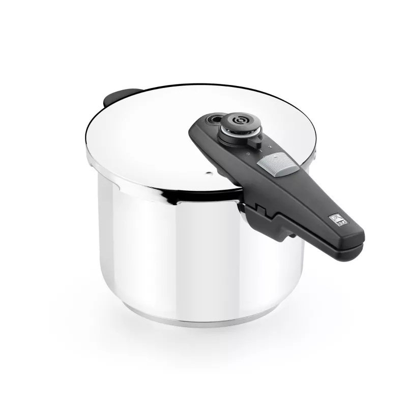 Olla a presión BRA Active Pro 7 L de acero inoxidable, diseño pulido, tapa con cierre seguro y manija ergonómica