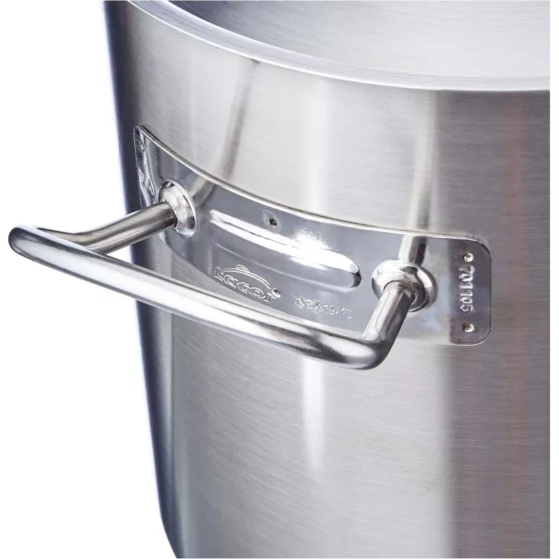 Olla Lacor Chef 24 cm 10,5L acero inoxidable inducción con asas laterales pulidas y elegante acabado brillante