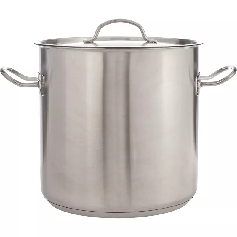 Olla Lacor Chef 28 cm 17,2L de acero inoxidable con diseño pulido para inducción y mango ergonómico.