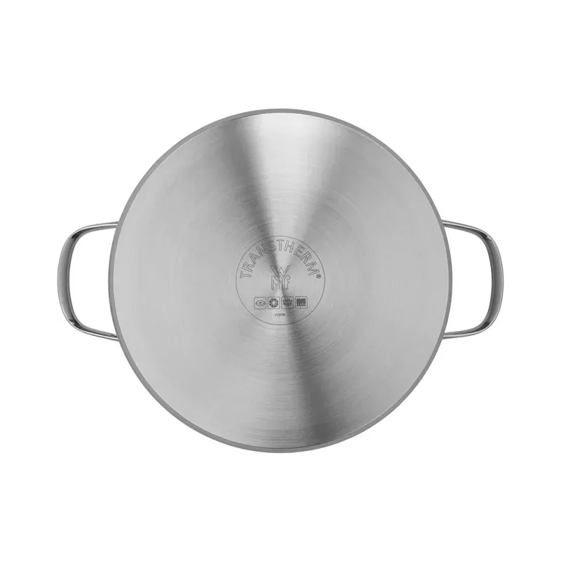 Olla baja WMF Provence Plus 24 cm en acero inoxidable, diseño moderno, apta para inducción y fácil de limpiar.