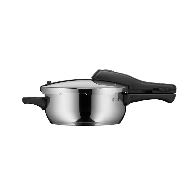Olla a presión WMF Perfect 3L de acero inoxidable pulido con tapa de cierre seguro y mango ergonómico