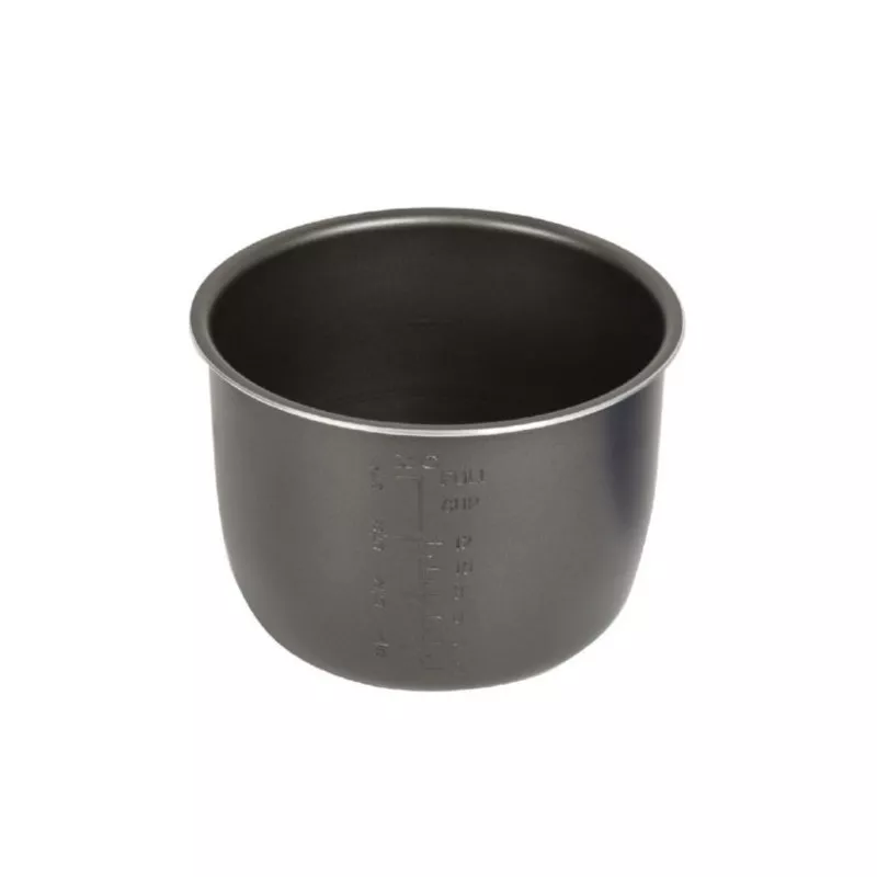 Cuba olla Orbegozo HPE6075 6 L de acero inoxidable en color negro con medidas internas para fácil uso y cocción precisa.
