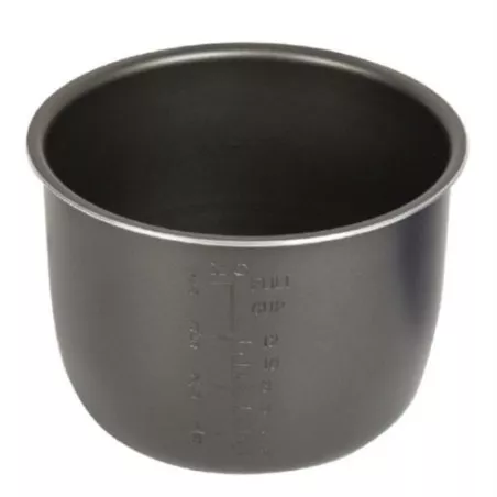 Cuba olla Orbegozo HPE6075 6 L de acero inoxidable en color negro con medidas internas para fácil uso y cocción precisa.