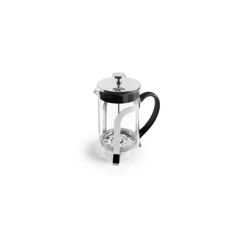 Cafetera de émbolo Ibili 625408 800ml de acero inoxidable con diseño transparente y mango ergonómico negro