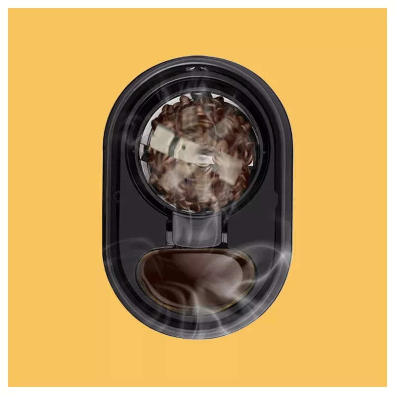 Cafetera con molinillo TM TMPCF020S 12 tazas 1000W inox con diseño compacto y acabado en acero inoxidable negro.