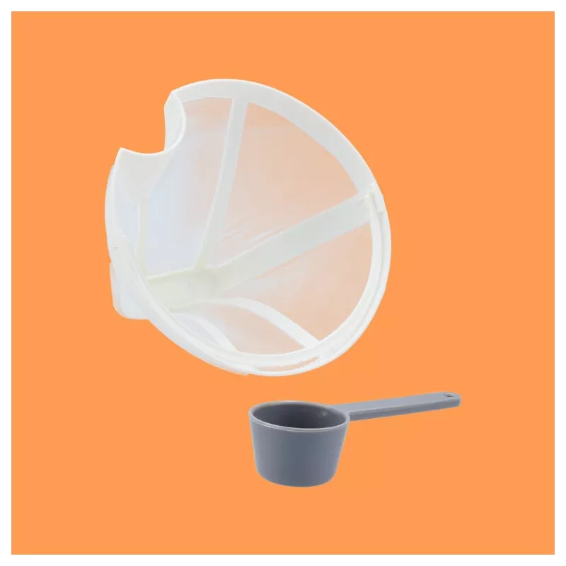Cafetera de goteo TM PCF005 12 tazas 680W con filtro permanente blanco y cuchara dosificadora gris